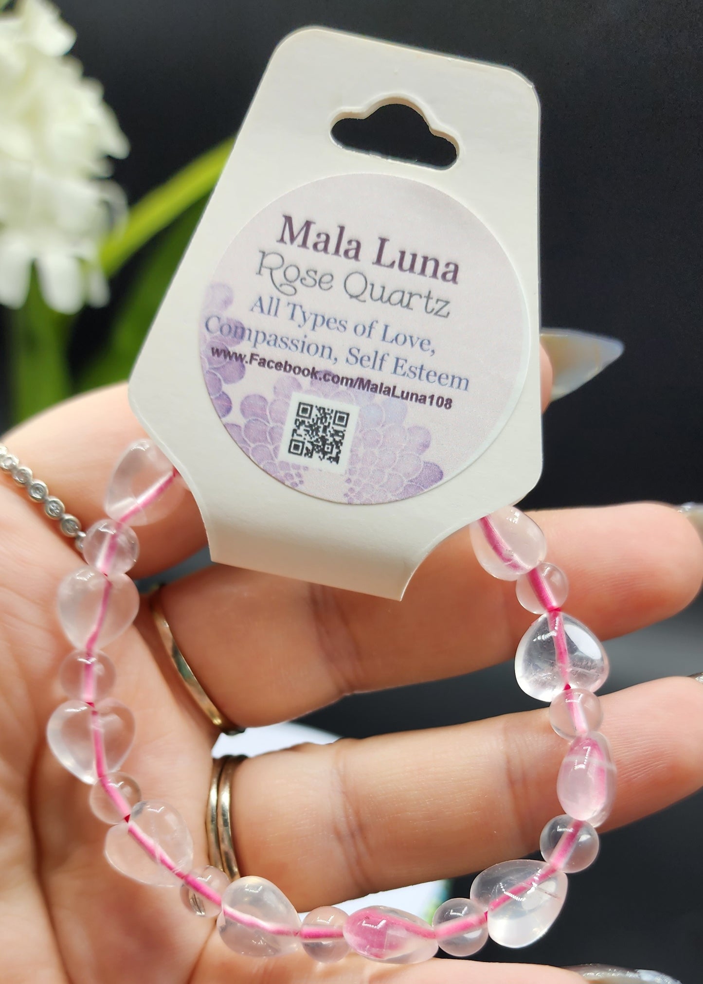 Rose Quartz Heart Bracelet