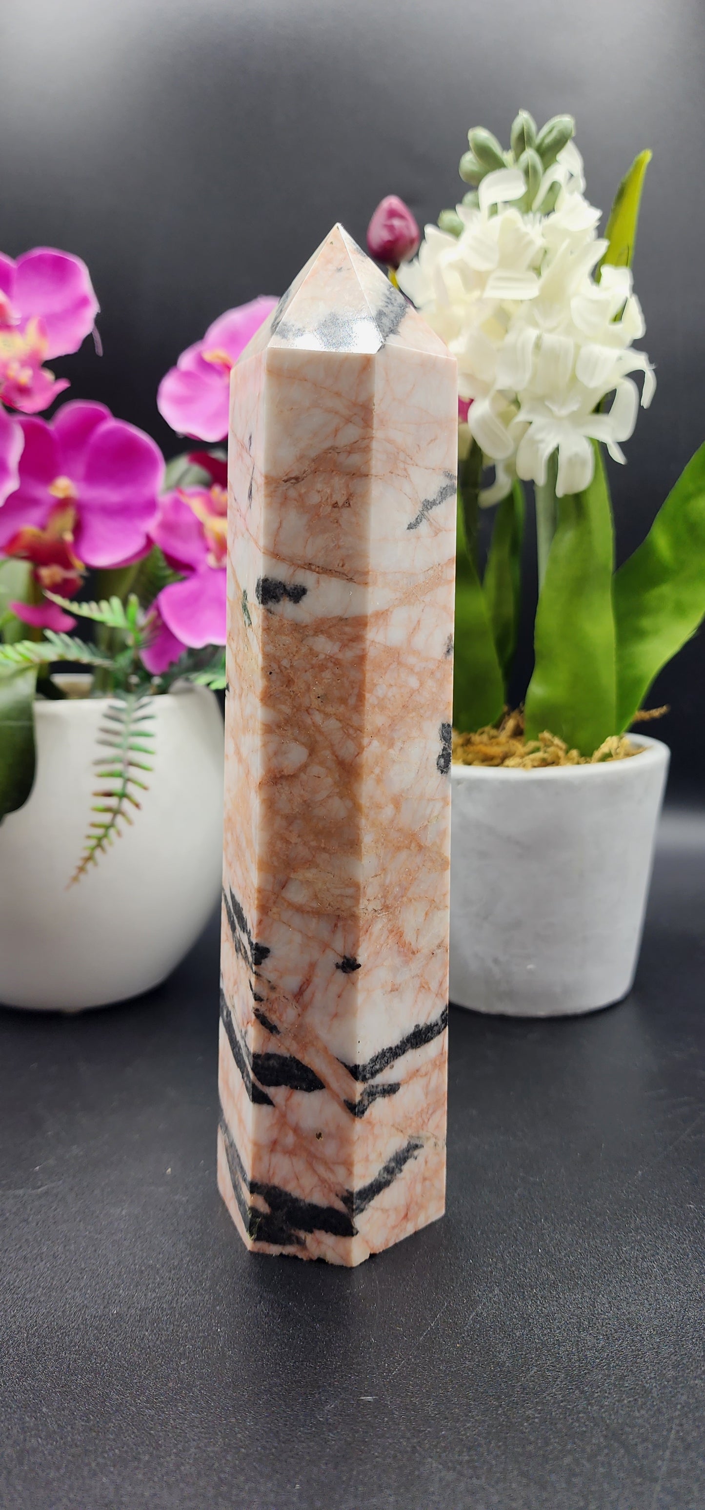 Pink Zebra Jasper Tower