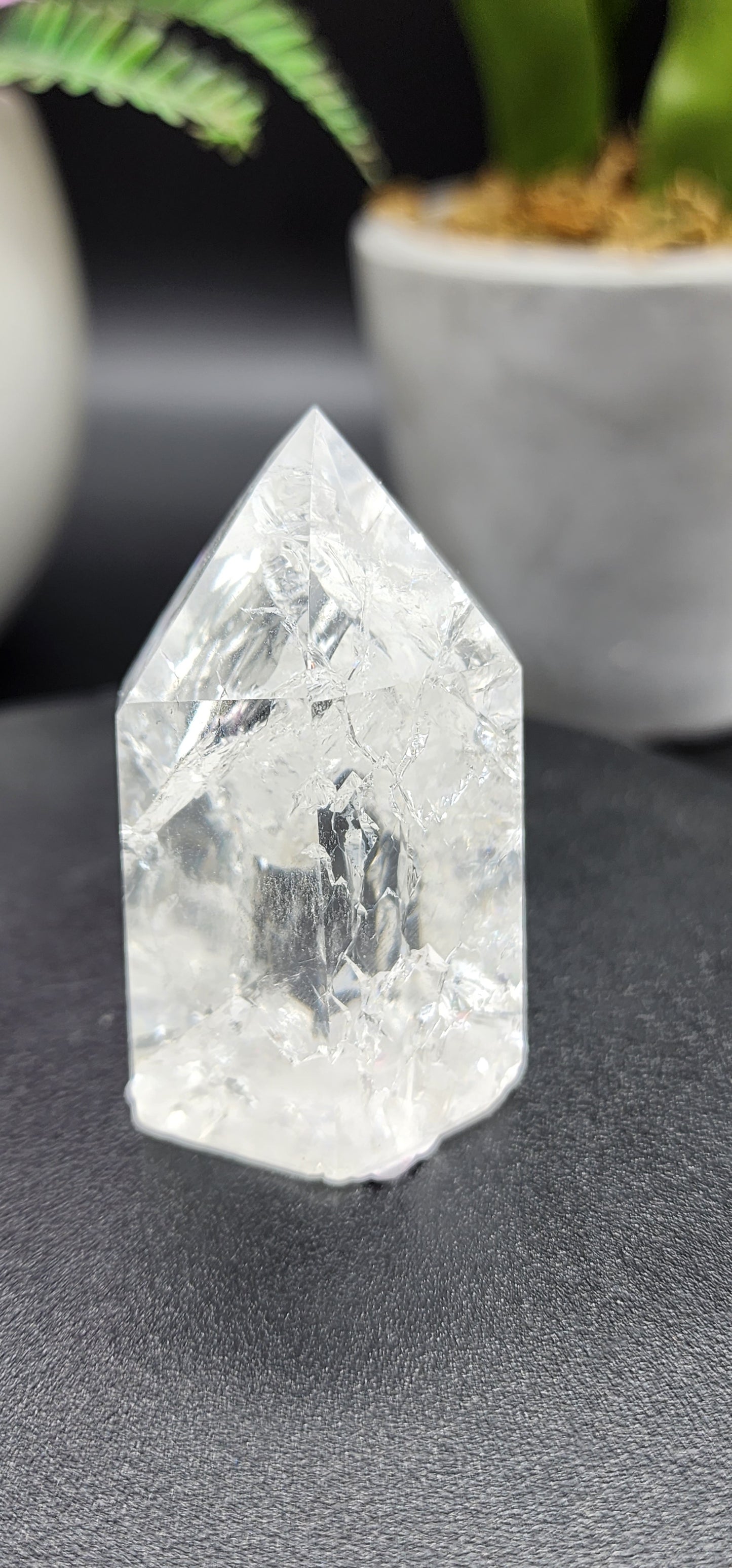 Clear Quartz Fire and Ice Point