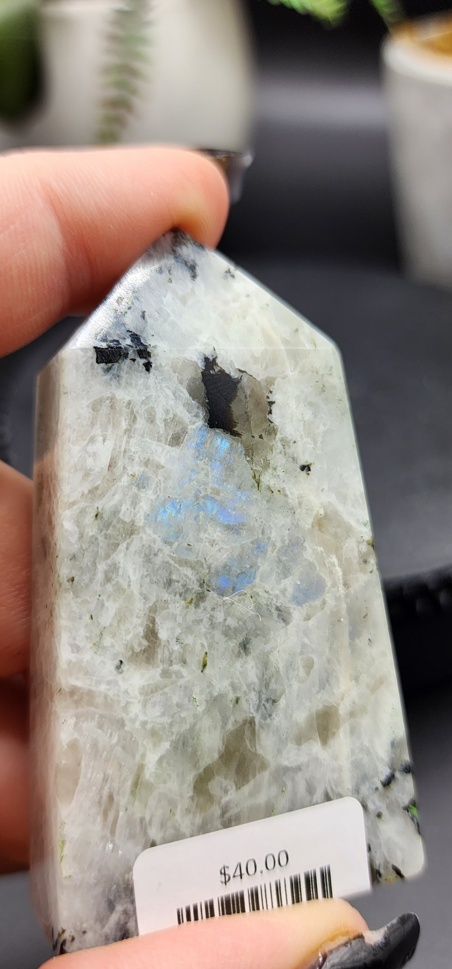 Rainbow Moonstone Point