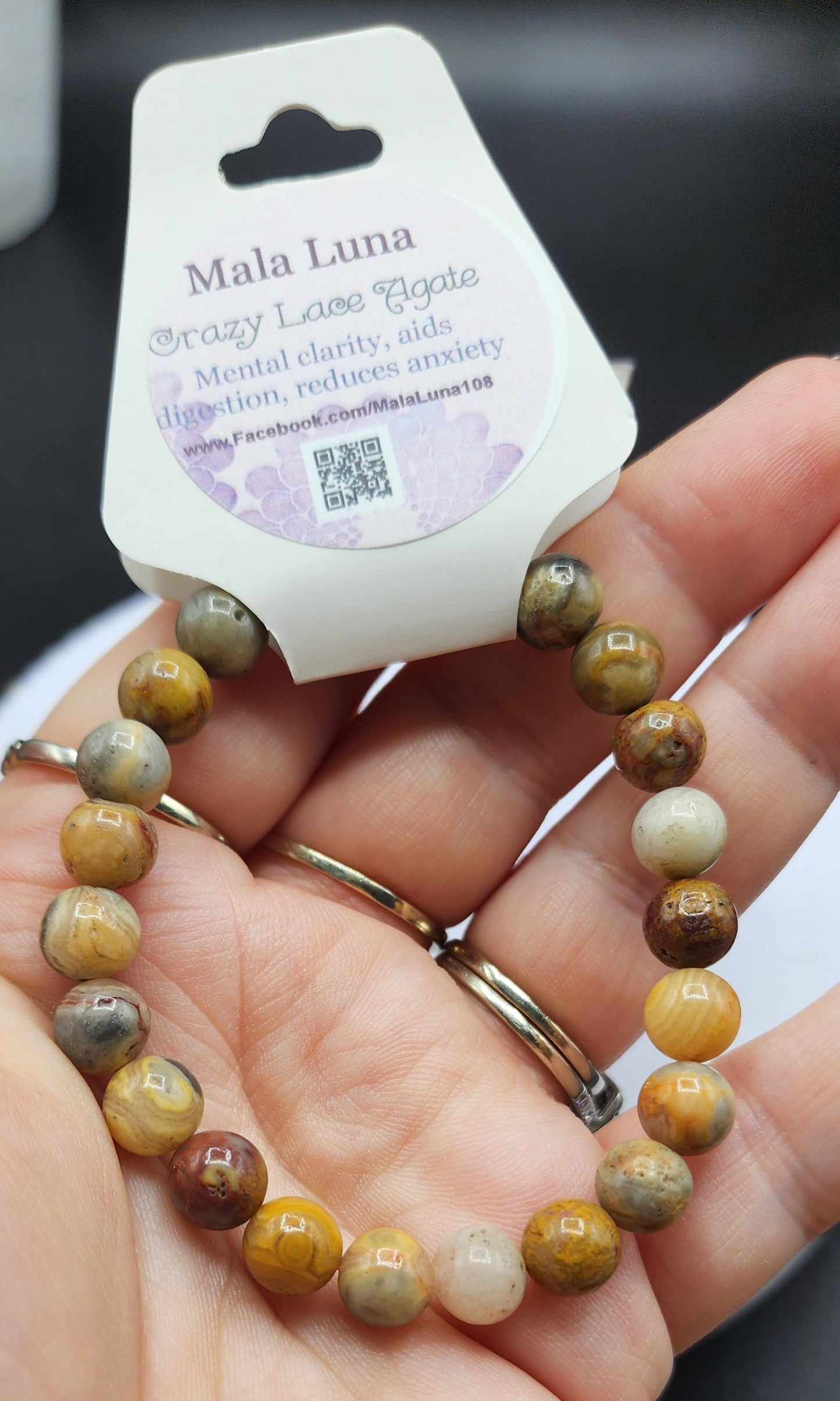 Crazy Lace Agate Bracelet 8mm