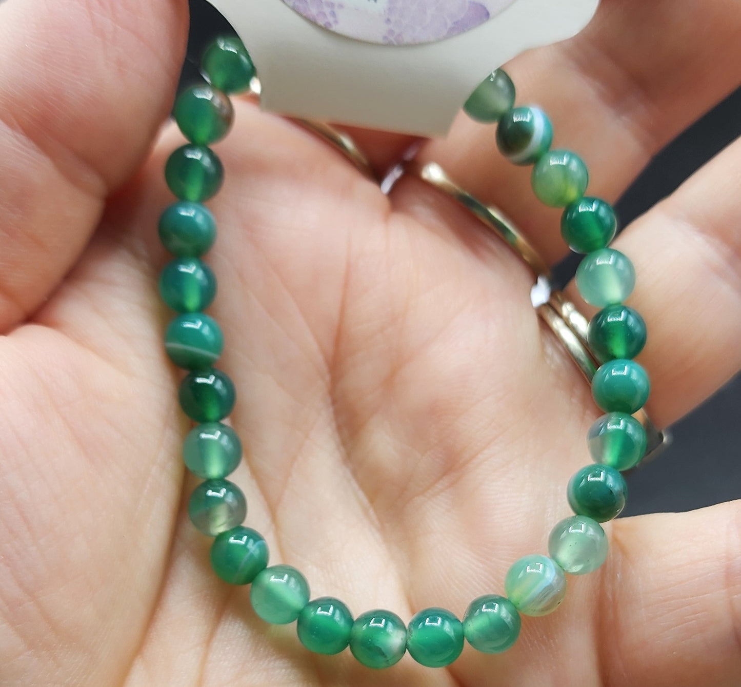 Dyed Green Agate Bracelet 6mm