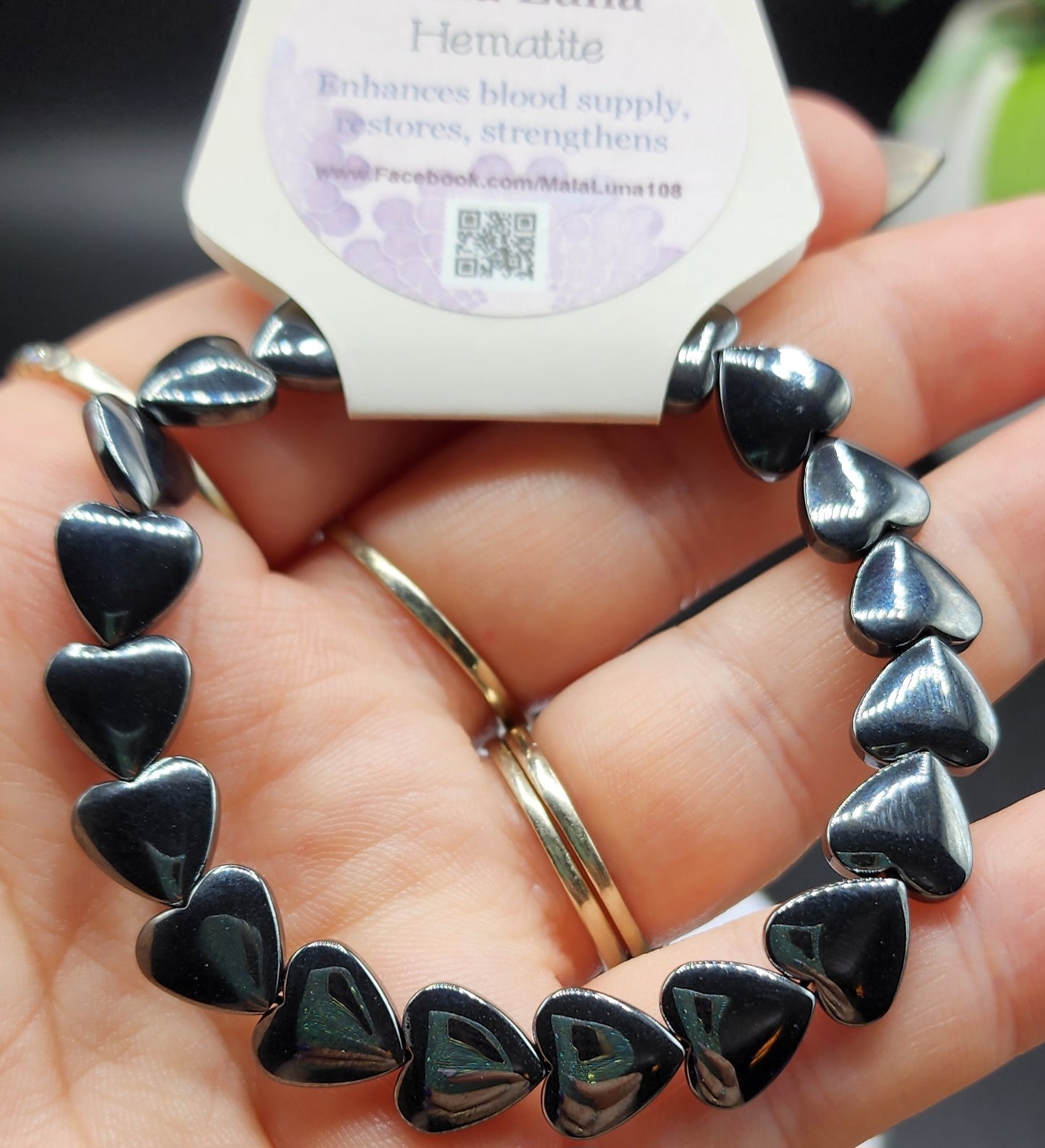 Hematite Heart Bracelet