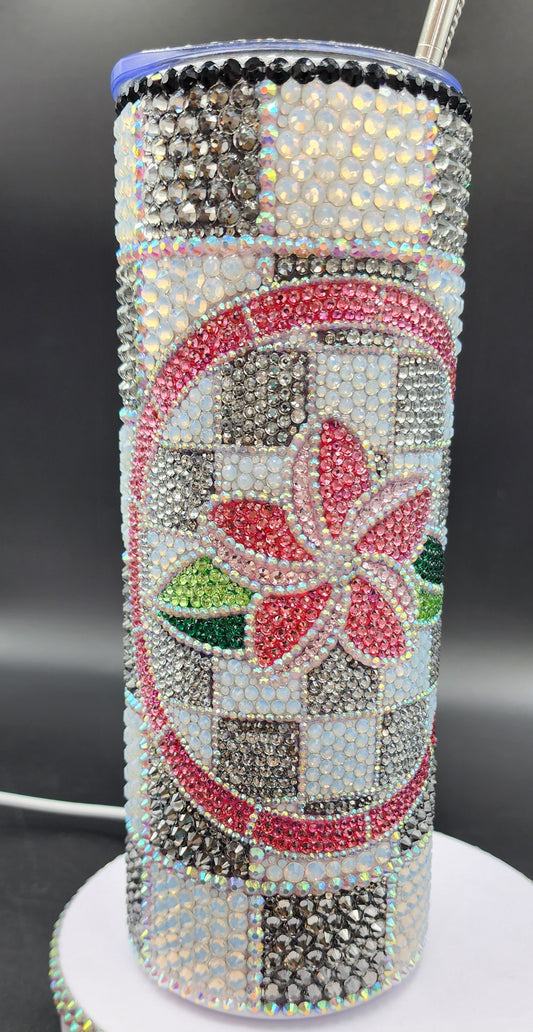 Celina Miller Art - Bling Hawaiian Plumeria Tumbler