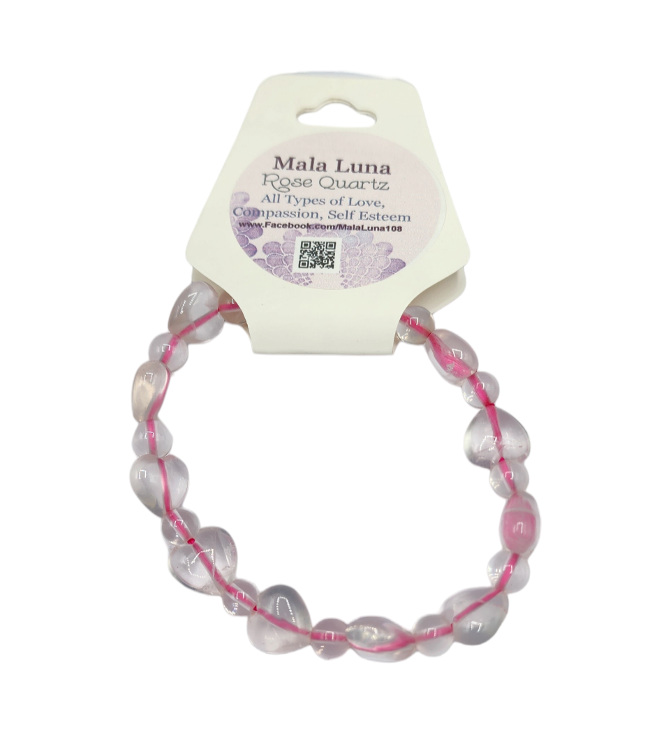 Rose Quartz Heart Bracelet